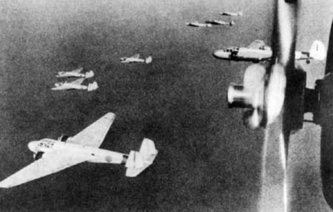Type 96 land attack planes in flight