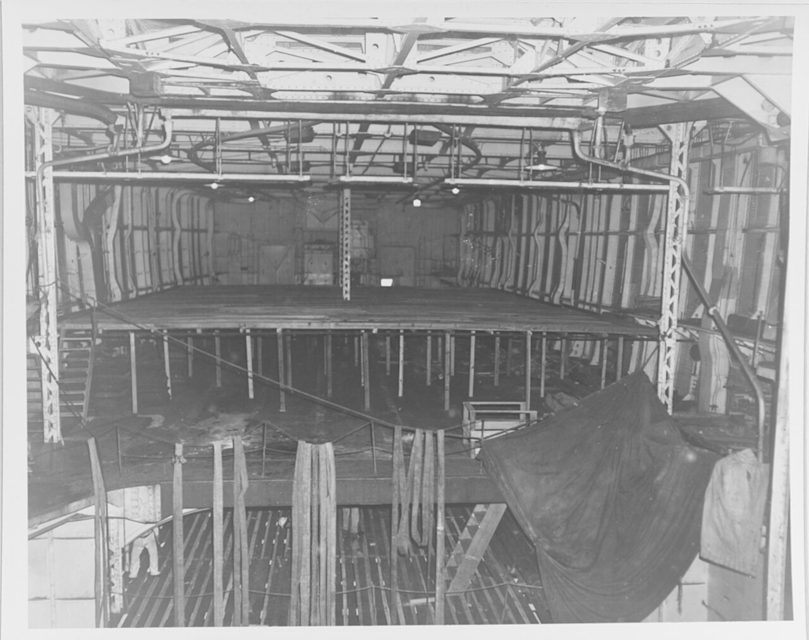 Temporary berthing deck in Hosho's hangar