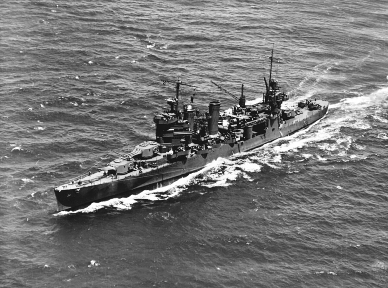 Astoria underway in Hawaiian waters on 8 July 1942