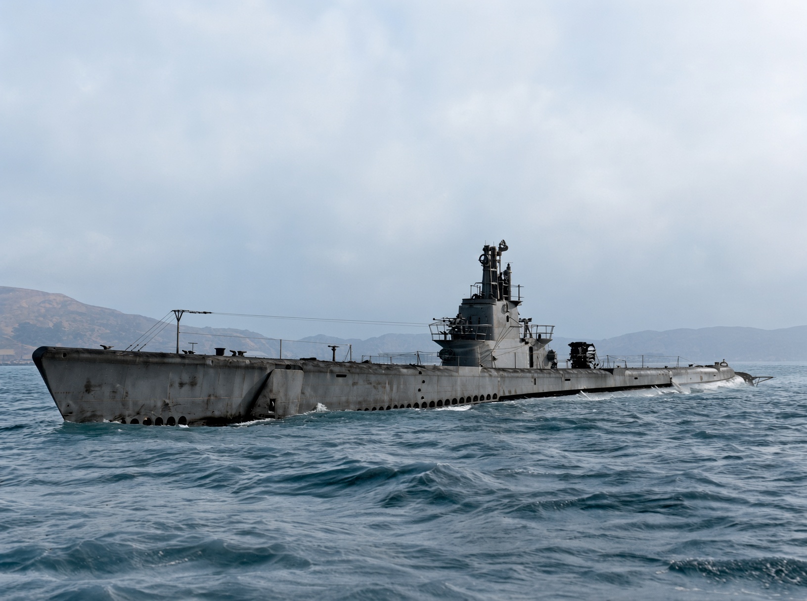 USS Barb in San Francisco Bay, 3 May 1945, colored by computer