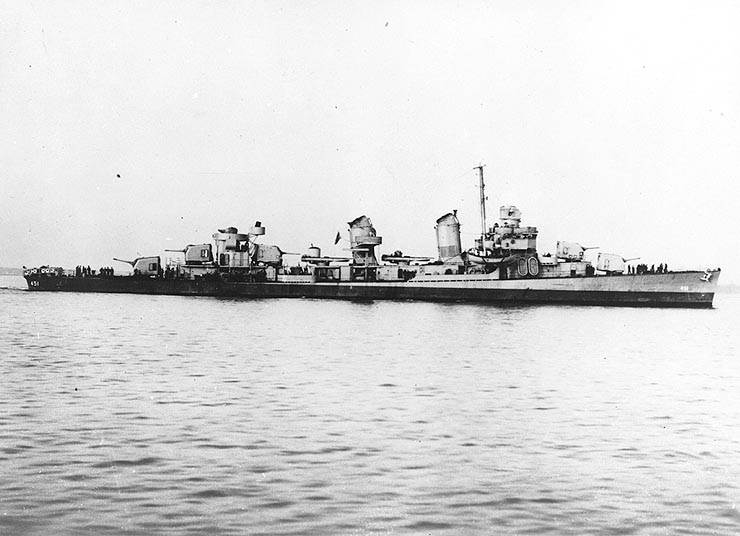 Chevalier in 1942 with hull number 451 on the bow