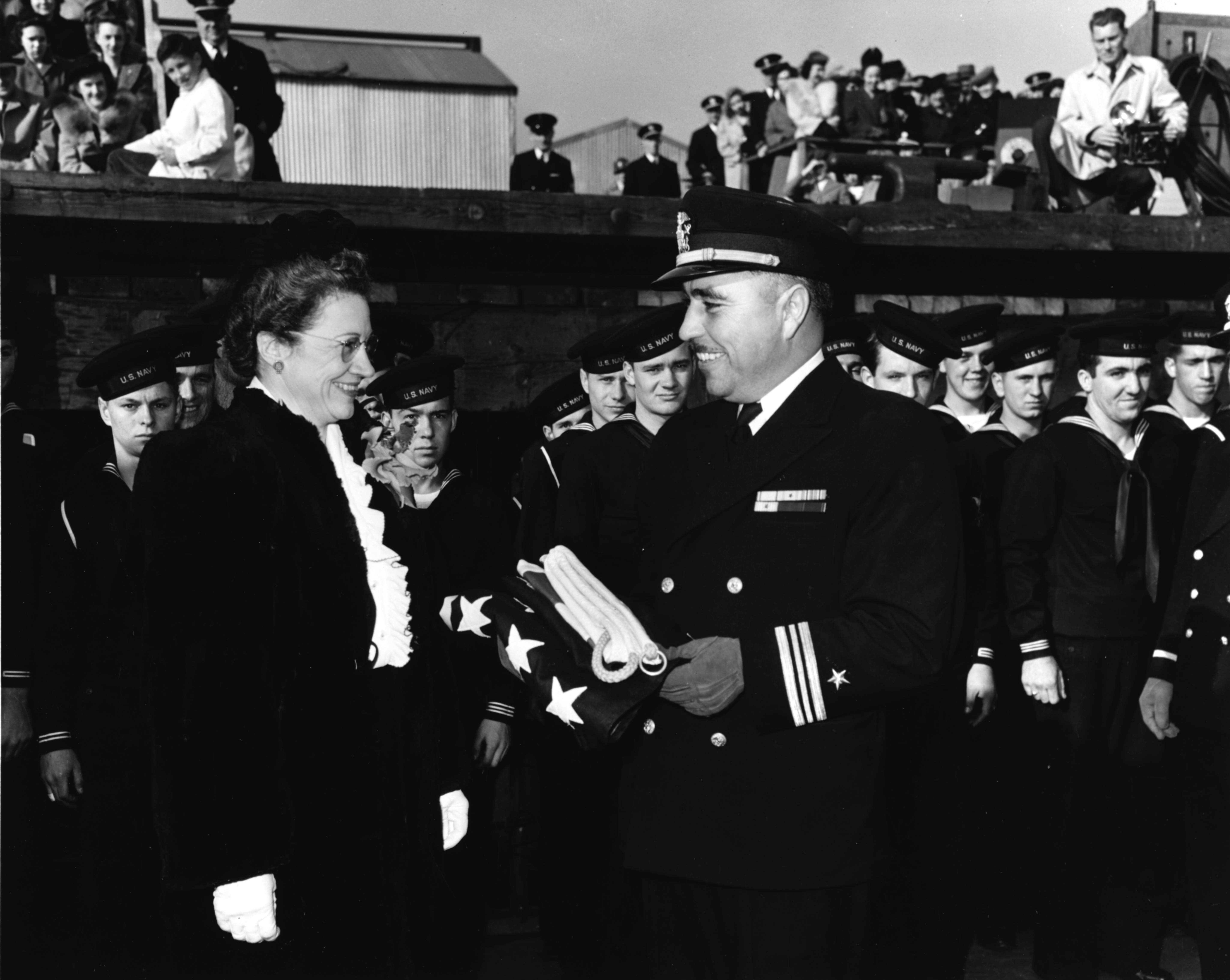 Ernest E. Evans at Johnston's commissioning