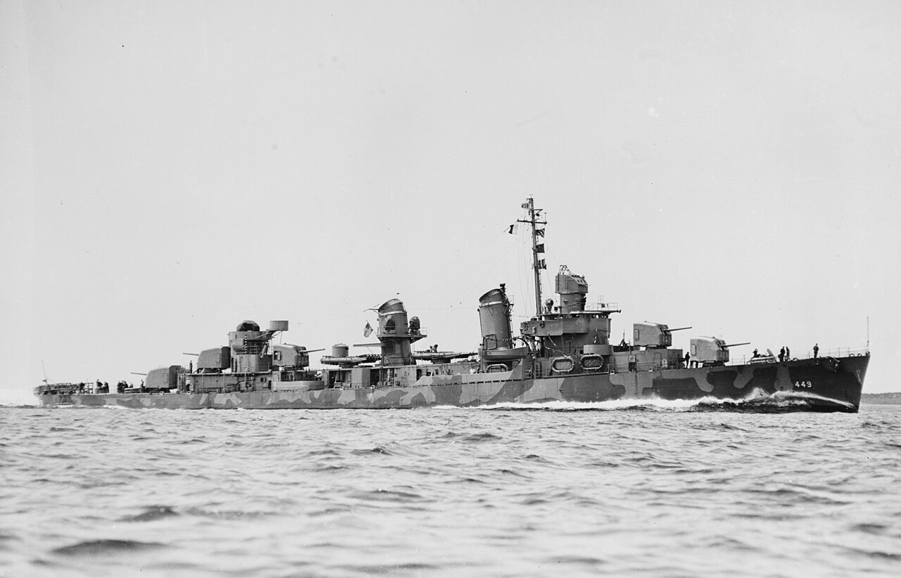 Nicholas on trials on 28 May 1942 with hull number 449