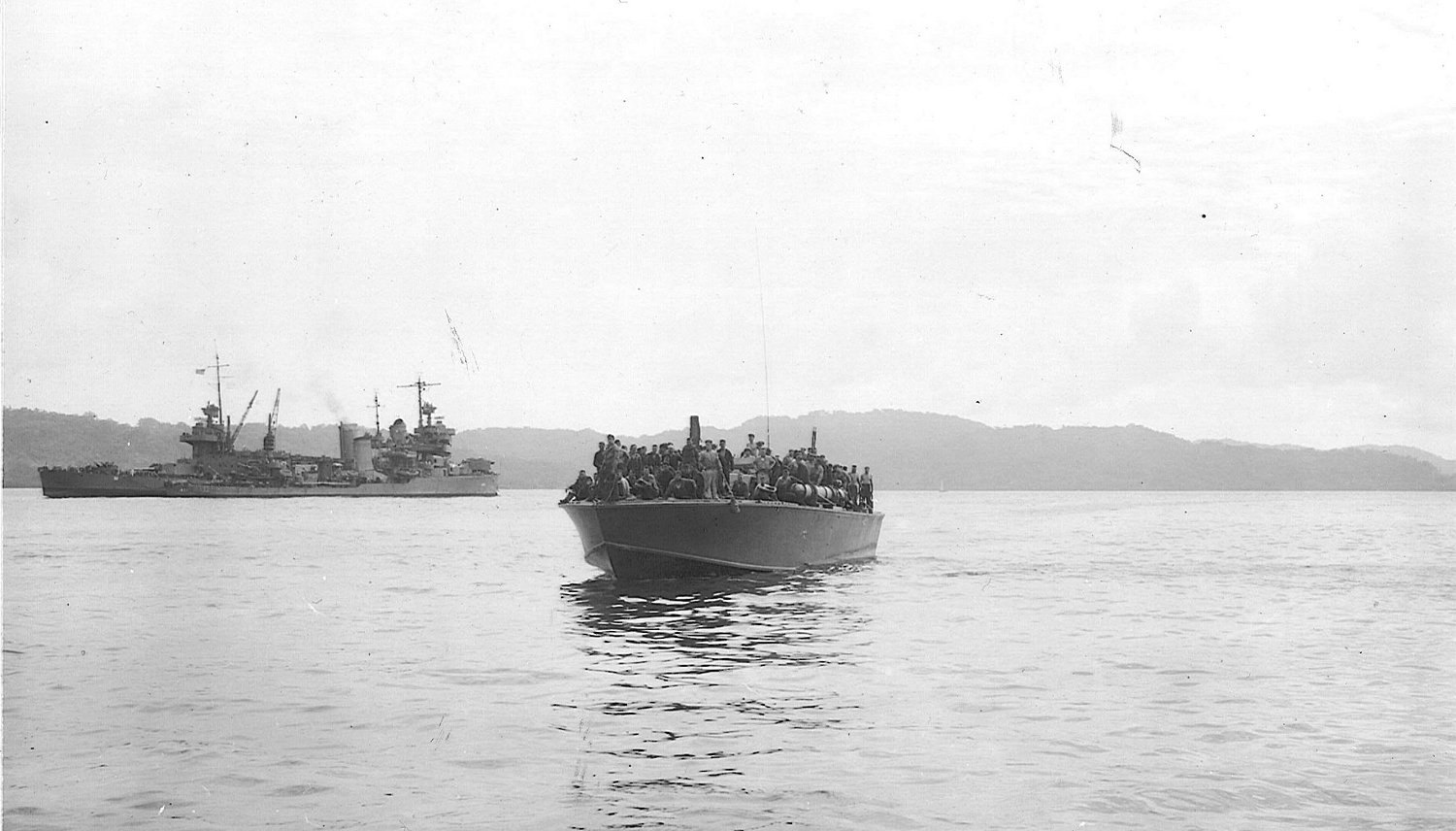 PT-109 entering Tulagi with survivors of Northampton