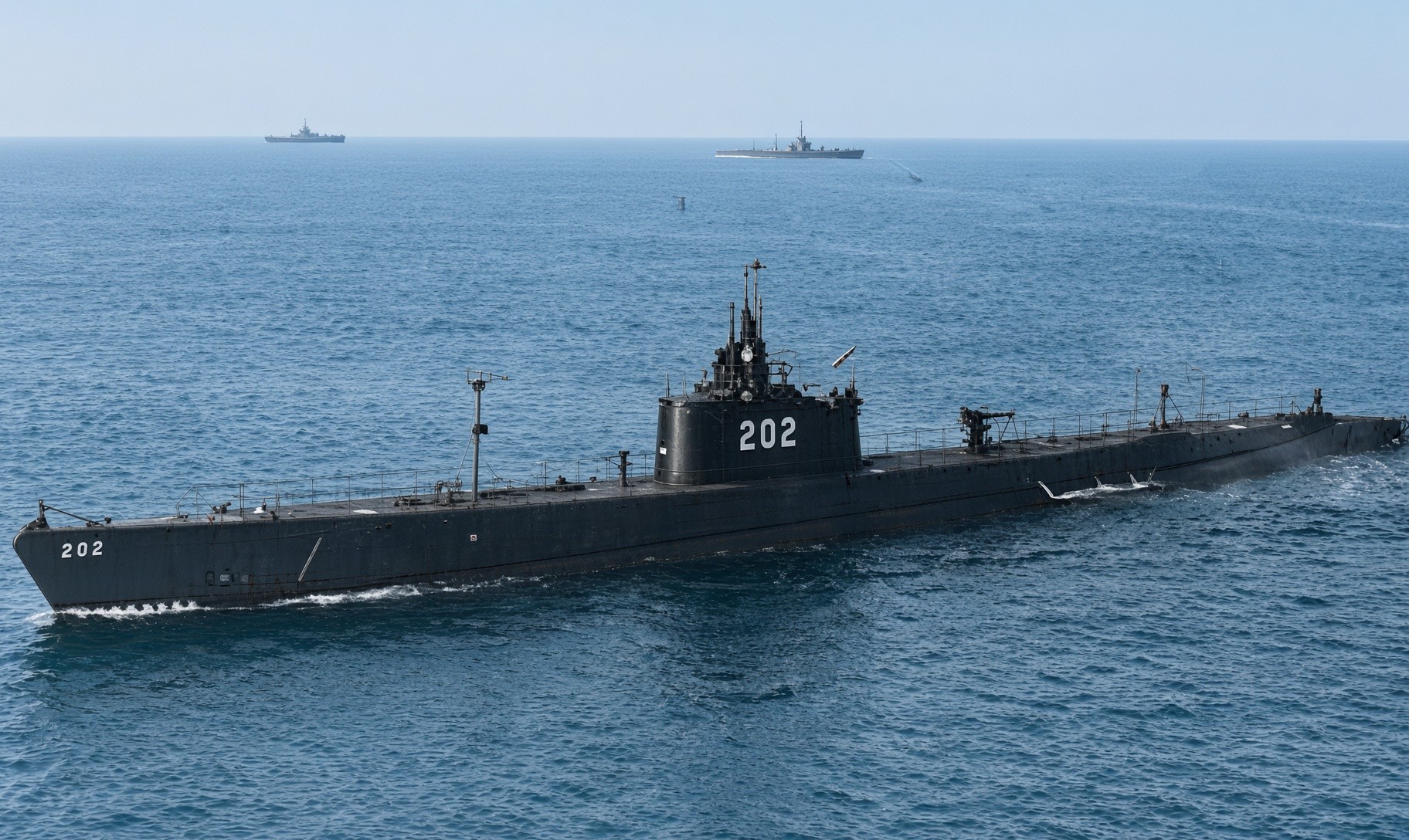 A computer-made color picture of USS Trout