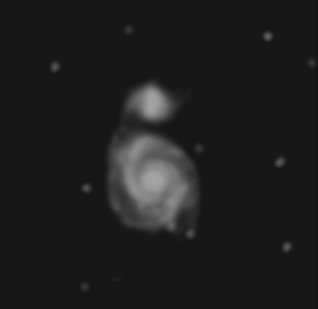 M51 through 10-inch telescope