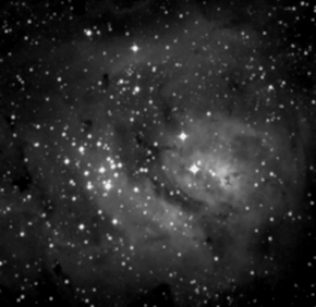Lagoon Nebula M8 through 10-inch telescope