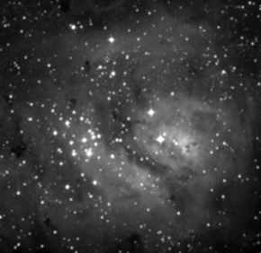 Lagoon Nebula M8 through 12.5-inch telescope