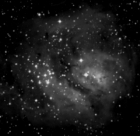 Lagoon Nebula M8 through 8-inch telescope